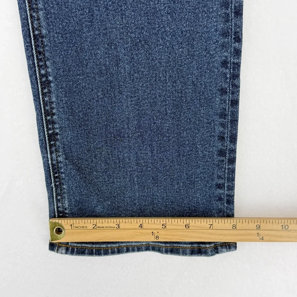 Old Navy Kicker Bootcut Jeans Womens 8 Petite Blue Rinse High Rise Stretch Denim